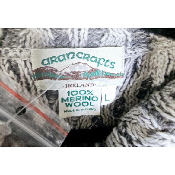 Aaron Craft NWT L Gray 100% Merino Wool Buttondown Grandpa VibeSweater Fisherman - Picture 3 of 16